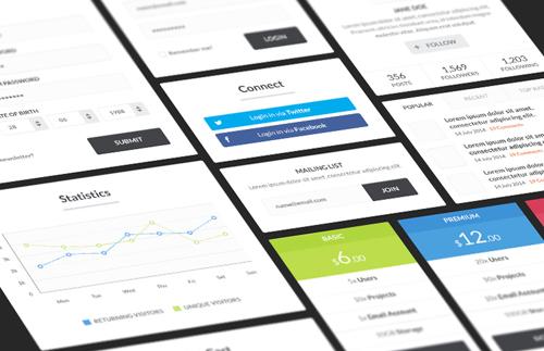 Blocky Flat Vector UI Kit