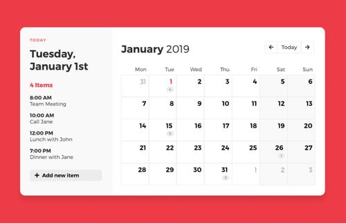 Free CSS Calendar Template