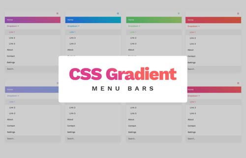 Free CSS Gradient Menu Bars