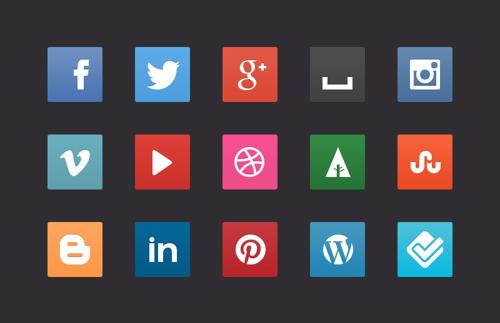 Free CSS3 Social Media Buttons
