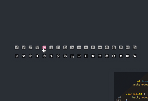 CSS 16px Social Media Sprites