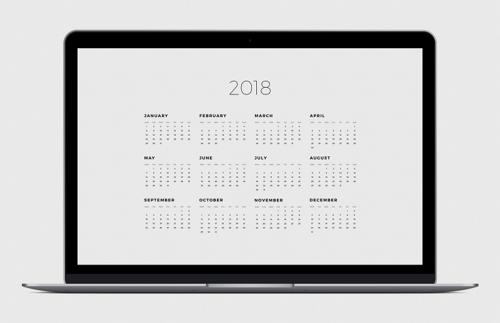 2018 Calendar Desktop Background Pack