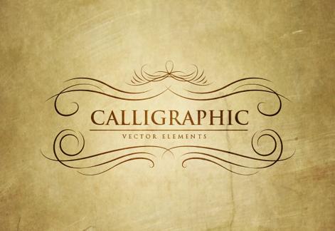 Calligraphic Vector Elements