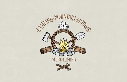 Camping Mountain Outdoor Vectors