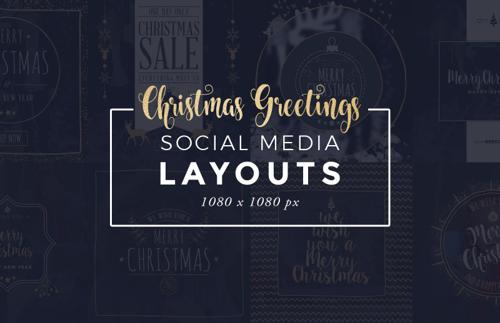 Christmas Greetings Social Media Layouts