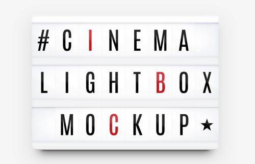 Cinema Lightbox Sign Mockup