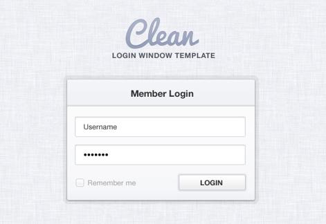 Clean Login Window Template