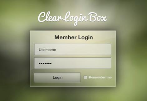 Clear Login Window Template
