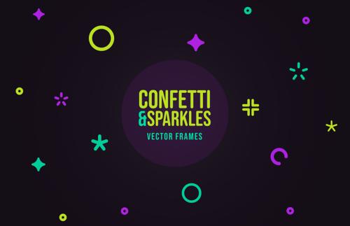 Confetti & Sparkles Vector Frames