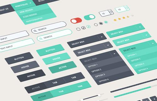 Contemporary Flat UI Kit