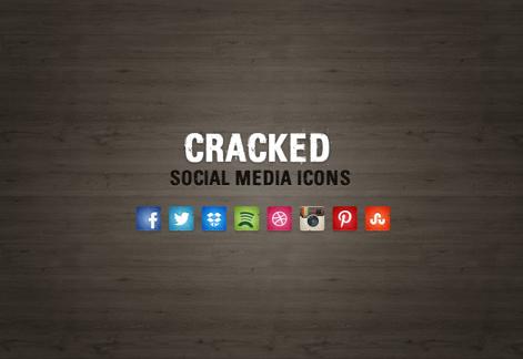 Cracked Social Media Icons