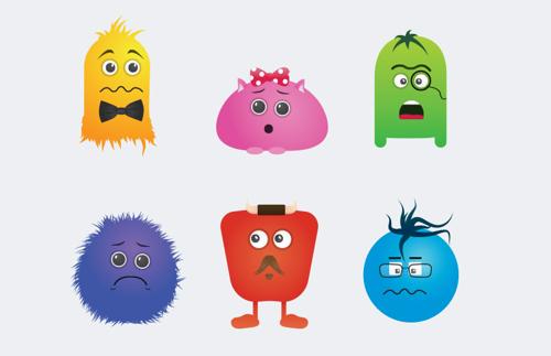 Cute Vector Monster Creation Kit