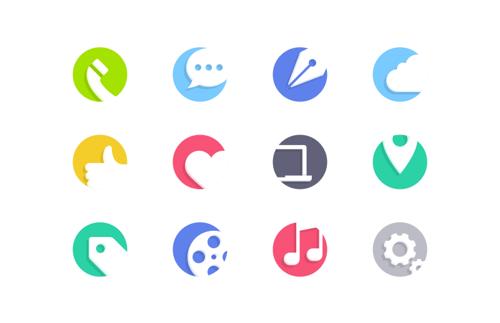 Cutout Flat Vector Icons
