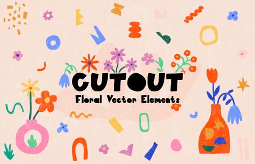 Cutout Floral Vector Elements