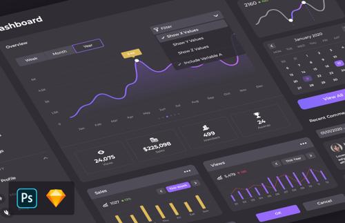 Dark Dashboard Admin UI Kit