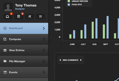 Dark Admin Panel UI Kit