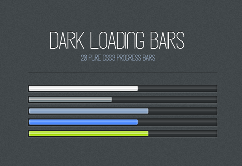 Dark CSS3 Loading Progress Bars
