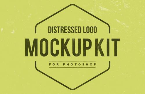 Distressed Logo Mockup Kit