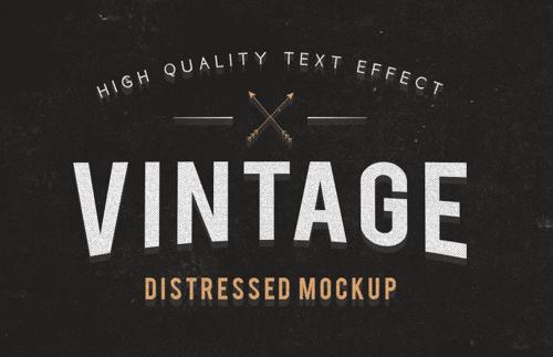 Distressed Text Effect Mockup