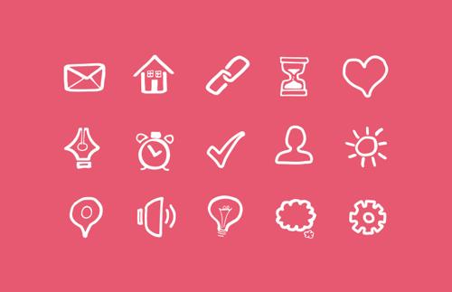 Doodled Basic Vector Icons