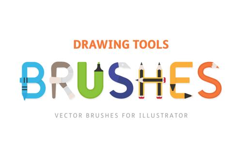Drawing Tools Vector Art Brushes