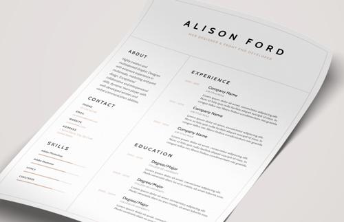 Elegant CV Resumé Template (AI, Word)