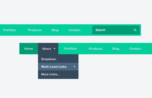 Flat CSS3 Menu Bars