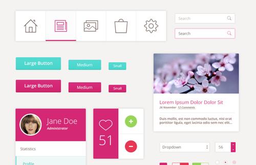 Free Flat UI Design Kit