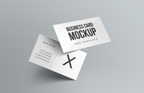 Floating Business Card Mockup