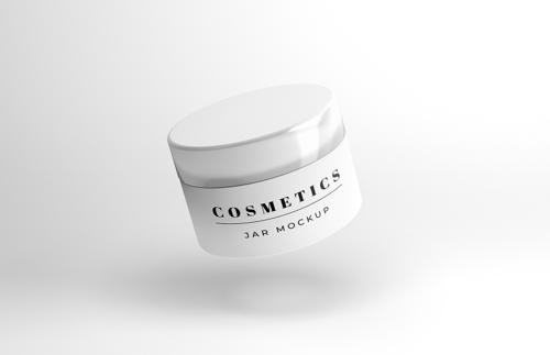 Floating Cosmetics Jar Mockup