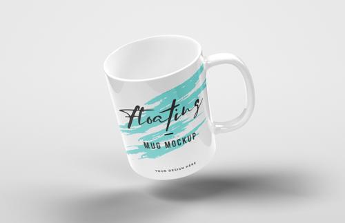Free Floating Mug Mockup