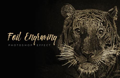 Free Foil Engraving Art Photoshop Effect