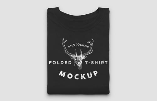 Folded T-Shirt Mockup PSD