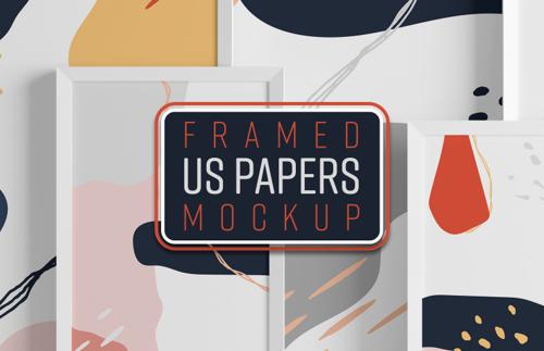 Framed US Papers Mockup