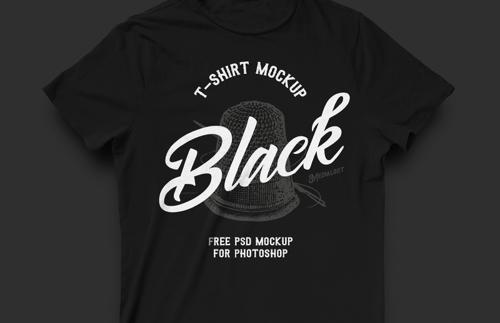 Free Black T-Shirt Mockup