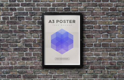 Free Outdoor Framed Poster Mockup