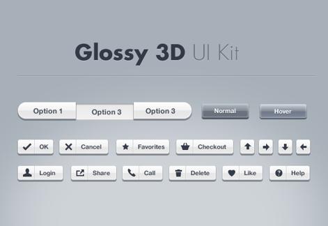 Glossy 3D UI Kit