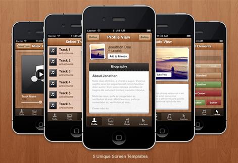 Wood iPhone App UI Theme