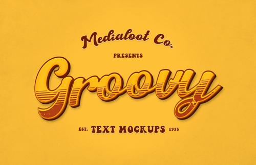 Groovy 70s Text Effect Mockups