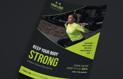 Gym Health & Fitness Flyer Template