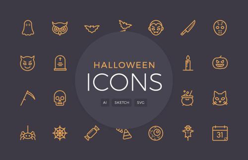 Halloween Vector Line Icons