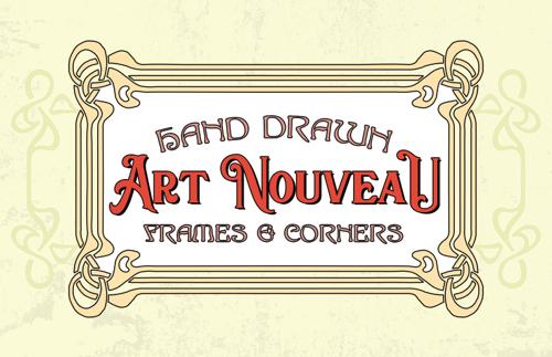Hand Drawn Art Nouveau Frames and Corners