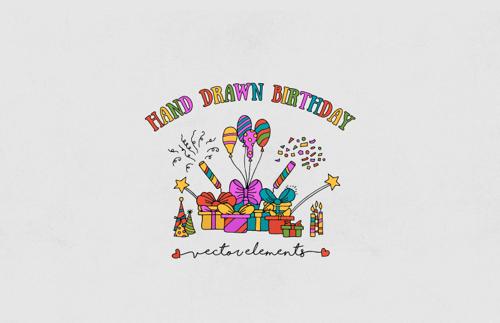 Hand Drawn Birthday Elements