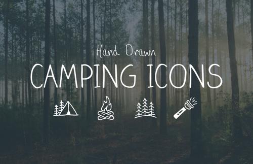 Hand Drawn Camping Vector Icons