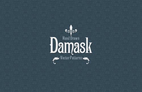 Hand Drawn Damask Vector Patterns