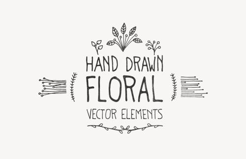Hand Drawn Floral Vector Elements