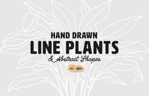 Hand Drawn Line Plants