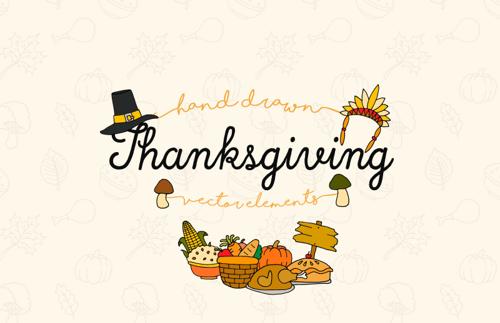 Hand Drawn Thanksgiving Vector Elements