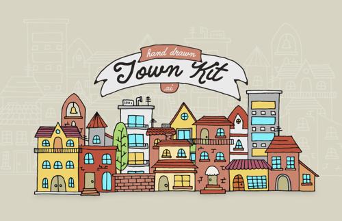 Hand Drawn Town Kit