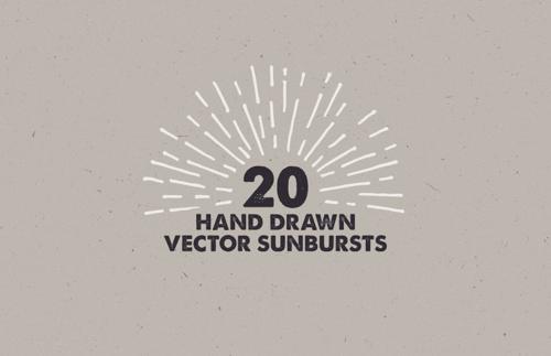 Free Hand Drawn Vector Sunbursts